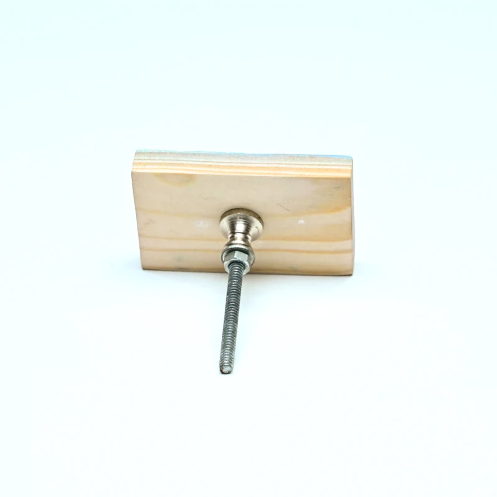 Handmade Pine Wood Green LEGO-Inspired Knob for Kids
